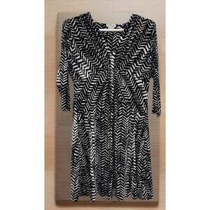 Chaus Black and White Dress XL Business Career‎ Casual Runched Knot Front